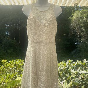 City Triangle Size 13 White V neck Lace Dress